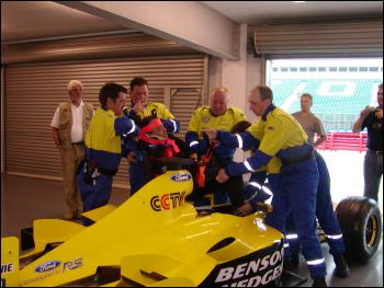 Hogg Crew training for the 2004 Formula 1 Grand Prix